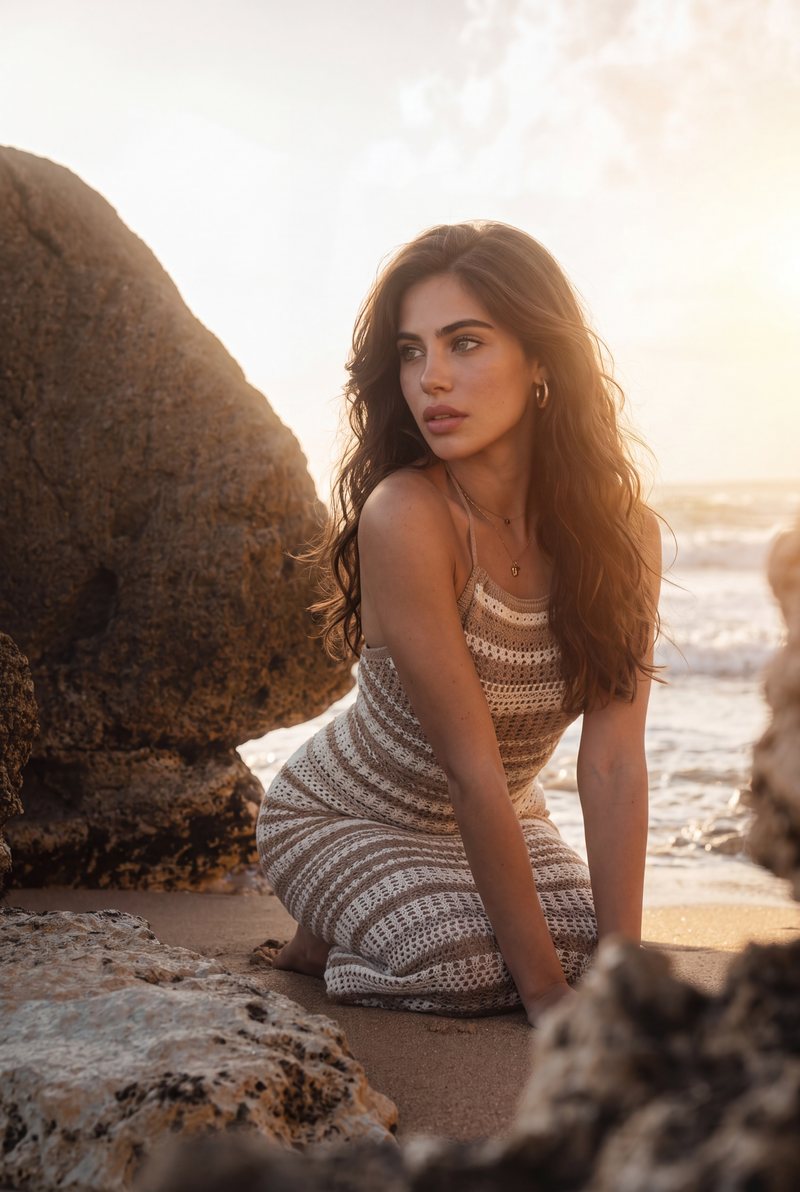On the rocks at golden hour
